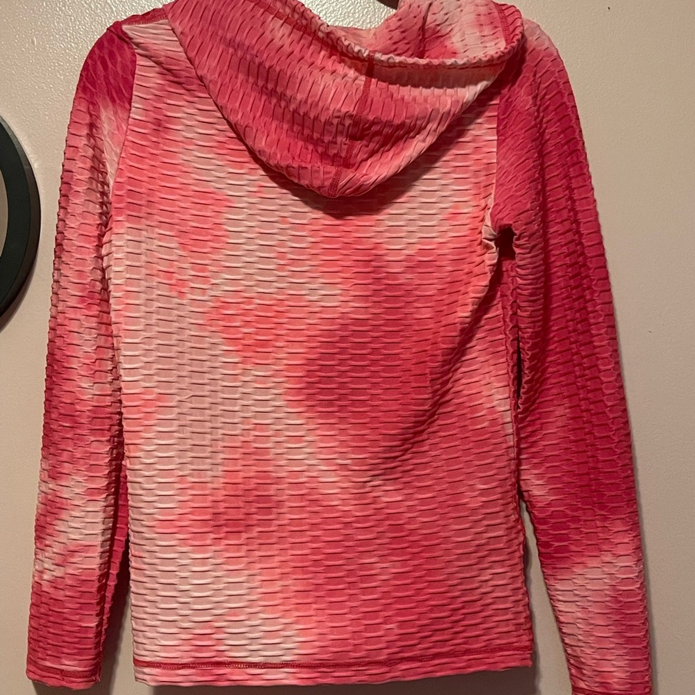 Women’s Pink Workout Hoodie and Leggings Set, Contouring Workout fit, Size L/XL - Picture 4 of 9